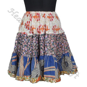 Mini jupe courte en coton avec écusson d'été indien Mini jupe sexy en coton avec écusson multicolore élégant pour le confort des vêtements d'été - Product Image 2