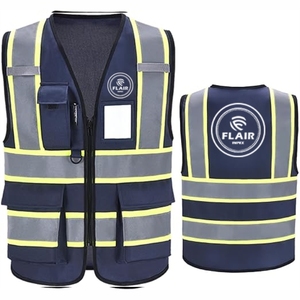 Chaleco de seguridad para hombres y mujeres, 7 bolsillos, chaleco de seguridad reflectante de alta visibilidad, cremallera frontal - Product Image 6