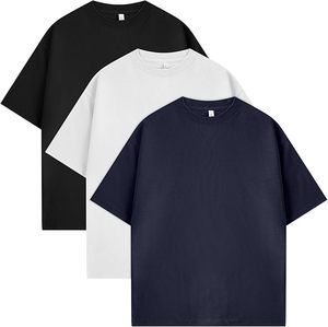 เสื้อยืดโอเวอร์ไซส์ผู้ชาย ชุด 3 ตัว-ผ้าฝ้ายพรีเมียม คอกลม เนื้อผ้านุ่ม ระบายอากาศได้ดี ทรงหลวม ใส่สบายสำหรับสวมใส่ในชีวิตประจำวัน - Product Image 3