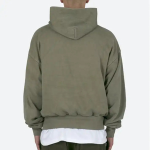 Sudadera con Capucha de Algodón de Super Calidad, Sudadera Extra Grande para Hombre, Sudadera con Capucha de Color Sólido con Lavado Ácido para Hombre - Product Image 5