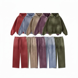 Trajes Deportivos de Invierno Cálidos, Transpirables, Lisos, con Capucha y Hombros Caídos, Estilo Vintage, Fabricados en Fábrica, Servicios OEM - Product Image 1