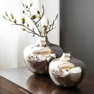 Jarrones de Flores de Cerámica con Relieve de Aluminio para Decoración de Sala de Estar, Urnas de Aluminio al por Mayor a Bajo Precio - Product Image 4