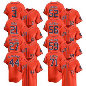 Maillot de baseball unisexe orange édition limitée Houston 2025, personnalisé, brodé et imprimé par transfert thermique, uniformes courts grandes tailles - Product Image 1