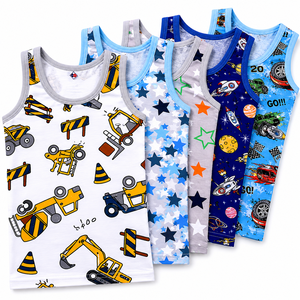 Débardeur décontracté en coton pour enfants, sans manches, imprimé dessin animé, respirant, tricoté, doux et léger pour l'été, usage quotidien - Product Image 2
