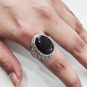 Bague en argent sterling 925 pour homme, avec améthyste naturelle, pierre de naissance de février, style ottoman, cadeau d'anniversaire, vente en gros - Product Image 5
