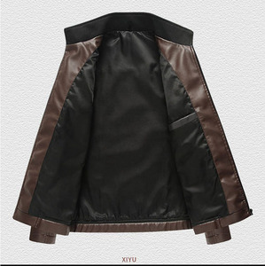 Veste en cuir décontractée de style de rue pour hommes en peau de vache coupe ajustée col montant imperméable respirant écologique de haute qualité - Product Image 6