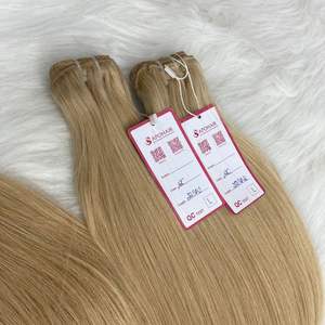 Precio al por mayor Cool Color # 22C Extensiones de cabello humano vietnamita Máquina recta Trama Materia prima - Product Image 2