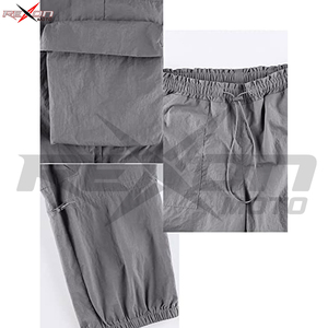 Pantalon cargo formel pour femme, coupe classique, cordon de serrage, taille élastique, dentelle plate, tissu en toile personnalisable, écologique, respirant - Product Image 4