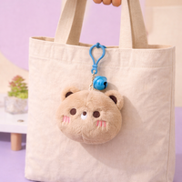 Porte-clés en peluche en forme d'ours, design mignon, son clochette, léger, petit, rembourré en coton PP, unisexe, pour les 2-4 ans, manuel, 0-10 cm
