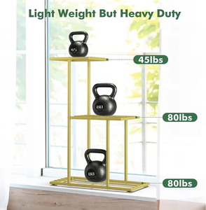 Adiba décor à la maison industriel moderne jardinière support coloré or métal fleur support pour intérieur extérieur décor à la maison jour de la terre en laiton - Product Image 3