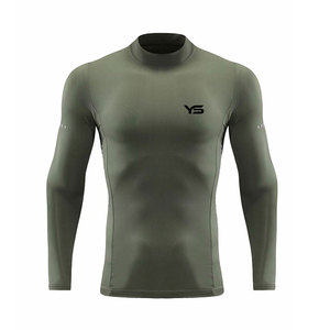 Vente chaude en usine longue chemise de compression de sport haute qualité Spandex conception unie Options multicolores entraînements sublimés - Product Image 1