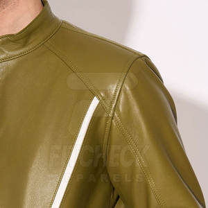 Chaqueta de invierno de cuero transpirable para hombre, ropa de calle de talla grande, ropa de moda con cuello levantado y logotipo frontal - Product Image 6