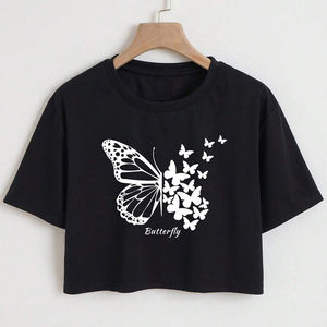 Venta caliente etiqueta personalizada ahora disponible en precio asequible buena calidad para las camisetas cortas de las mujeres - Product Image 1