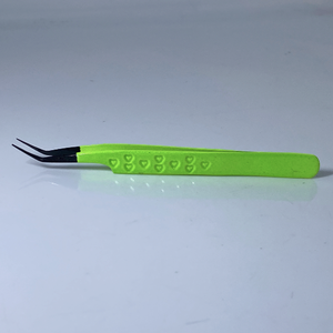 Applicateur de cils d'extension incliné en acier inoxydable vert néon - Product Image 2