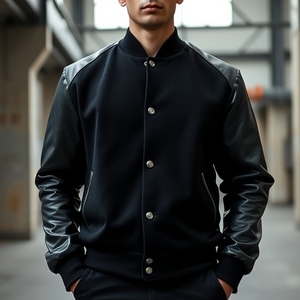 Veste universitaire violette personnalisée avec manches en cuir vierge, conception OEM pour femmes, manches en cuir, commande en gros, fabriquée au Pakistan - Product Image 2