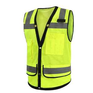 Gilet de sécurité en polyester haute visibilité avec logo personnalisable pour les travaux de construction Poches réfléchissantes respirantes Taille Plus - Product Image 2