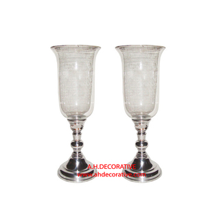 Portavelas de aluminio T Light con cristal votivo diseño único chapado en oro de lujo hecho a mano T Light portavelas en base redonda - Product Image 5