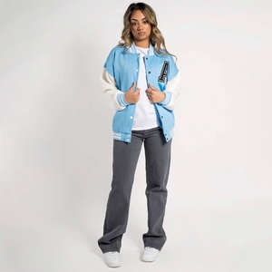 Veste universitaire personnalisée pour femme, style Hip Hop, avec patchs, broderies en laine, imprimé Y2K, respirante, matelassée, rembourrée en coton, en cuir de vachette - Product Image 5