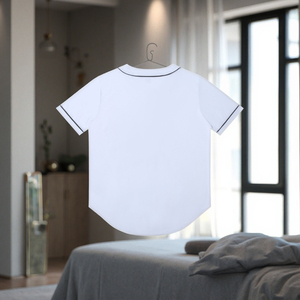 Uniformes de sport boutonnés à manches courtes pour hommes Maillot de baseball vierge lourd de 140 grammes Motifs de logos personnalisés - Product Image 3