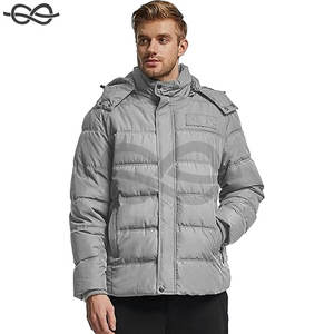 Blouson matelassé à capuche pour homme, chaud, doublure en coton, capuche amovible, élégant, durable, pour l'extérieur, style urbain, par temps froid - Product Image 3