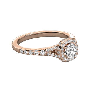 18K Gold Solitaire Round Diamond Ladies Brilliant Ring - Product Image 3