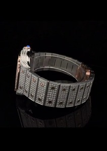 Nuevo Reloj de Lujo de Acero Inoxidable Estilo Hip Hop, Dos Tonos, Diamante Moissanita, 40 mm, 7 Oro Rosa, Analógico Romano, Cristal Antiguo de 20 mm - Product Image 3