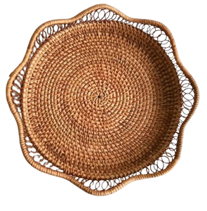 Bol en rotin tissé à la main de taille moyenne de Style bohème durable exquis motifs de rotin de cuisine bols de décoration de salle à manger - Product Image 4