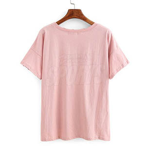 Precio al por mayor de encargo de las mujeres de la desolación de la camiseta Último estilo Casual Wear Distress T-Shirt - Product Image 2