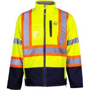 Chaqueta de Seguridad de Alta Visibilidad ANSI Clase 1 para Hombre, Chaqueta Cortavientos Reflectante de Invierno para Trabajo y Ciclismo, Mangas Largas, Logotipo Personalizado - Product Image 1