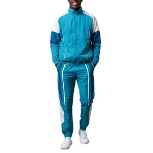 Conjunto de Chaqueta Cortavientos y Pantalones Deportivos Personalizados, Estilo Casual, Bloques de Color, Ligeros, de Nailon, para Verano - Product Image 1