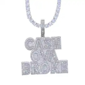 Pingente de nome personalizado hip hop, colar criativo com letras OVA CASH BROKE, pingente de diamantes para homens e mulheres, presente de aniversário