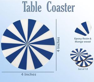 Royal Look Epoxy MDF <b>Table</b> <b>coaster</b> Hotel Restaurant <b>Table</b> Decorative Beaded <b>Coaster</b> and Gifted Use Item - Product Image 3