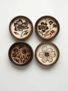 Sous-verres en marbre blanc faits à la main au design antique avec forme ronde, parfaits pour les accessoires d'ustensiles de cuisine de table, sous-verres en pierre - Product Image 5