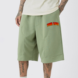 Haute qualité 100% coton hommes jogging shorts coton lourd polaire tissu couleur unie Sweatwear hip hop hommes décontracté jogger - Product Image 4