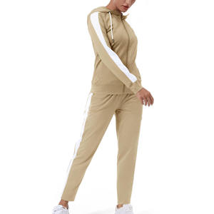 Chándales de invierno de talla grande de diseñador personalizados para mujer, ropa informal con capucha, conjunto de pantalones de chándal apilados, chándal de gran tamaño sólido - Product Image 2