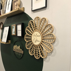 Decorazioni per la camera dei bambini in rattan <span class=keywords><strong>nome</strong></span> cartello appeso a parete personalizzabile nomi del bambino sulla scheda naturale segno - Product Image 3