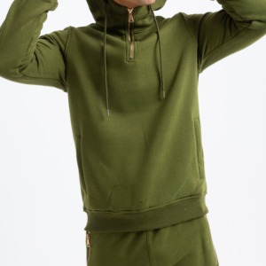 Sudadera con capucha y cremallera personalizada de peso pesado para hombre en tela de mezcla de algodón básica Ideal para ropa de calle y trajes de moda urbana - Product Image 4