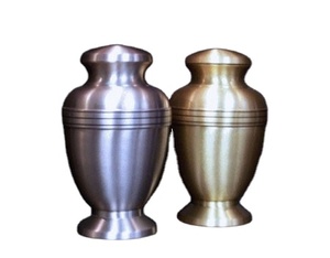 Set of Two Glossy Antique Finishing Metal Cremation Urn Commercial Equipment <b>Funeral</b> <b>Supplies</b> Columbarium - Product Image 1