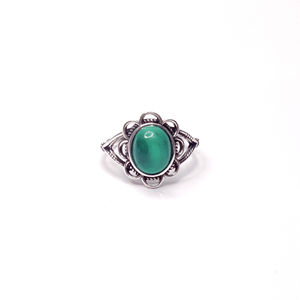 3.3 Grams Malachite <b>Statement</b> <b>Ring</b> Fine Jewelry Boho Hip Hop Style Rhodium Platinum Bezel Setting for Everyday Wear Promises - Product Image 1