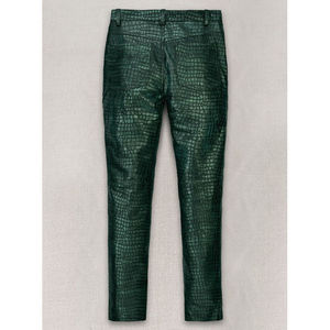 กางเกงหนังทรงไบค์เกอร์สไตล์ใหม่สำหรับผู้ชาย น้ำหนักเบา ทรงตรง สีน้ำตาลอ่อน หนังวัวแท้ ลายเรียบ - Product Image 3