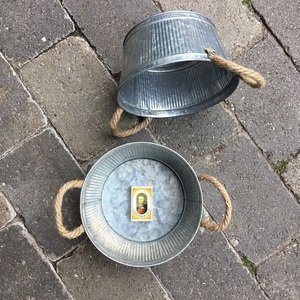 Jardinière en métal Pot de fleur Décoration de jardin Tortue Feuille arrière Seau galvanisé - Product Image 1