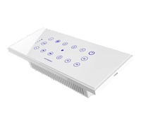 Fox Domotics – Interrupteur intelligent Wi-Fi 6 voies avec variateur d'intensité, prise connectée, contrôle à distance via application mobile, minuterie multifonctionnelle créative, en verre, certifié CE