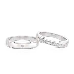 Jeulia Custom Engraved Couple Rings Set-Classic Eternal Unity <b>Locket</b> for Anniversary - Product Image 2