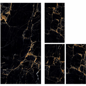 กระเบื้องพอร์ซเลนเคลือบเงาคุณภาพพรีเมียม ขนาด 600x1200 มม. สีดำคามิเลีย - Product Image 1