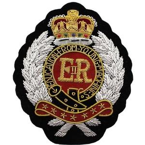 Top Trend Luxury Hand Embroidered Sew-On Felt Patch Blazer <b>Badge</b> Tactical Crest <b>Gold</b> Wire Customized OEM Craft Butterfly Clutch - Product Image 1