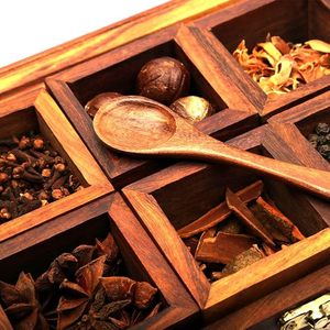 Custom Design Wooden Spice Storage Caddy Seasoning Herb Spice Masala Box With Spoon Manufacturer Indian Factory by ARTISAN AURA - Product Image 5