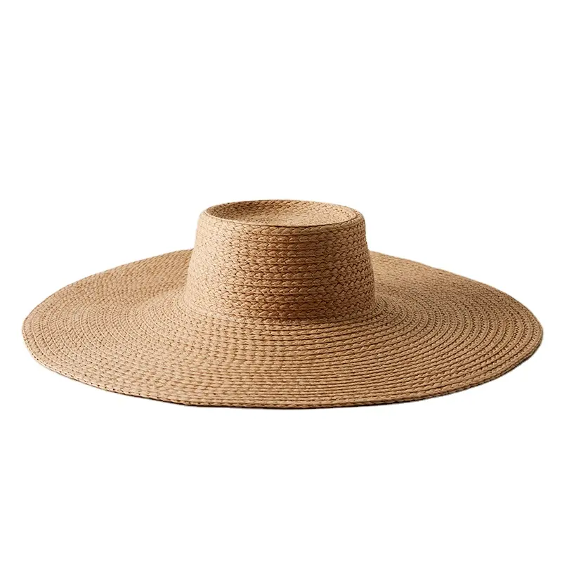 High Fashion Eco Friendly Wide Brimmed Summer Beach Fedora Straw Hat For Women Vietnam Handicraft Handmade