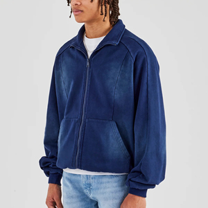 Heavyweight Boxy fit oversized heavyweight 500GSM Zip up Hoodies para hombres Custom High Quality transpirable man Hoody & Sweatpants - Product Image 5