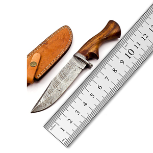 Cuchillo Bowie de Supervivencia con Hoja Fija de Acero y Mango de Madera de Palisandro, Cuchillo de Caza Táctico de Damasco para Exteriores, Envío Rápido - Product Image 6