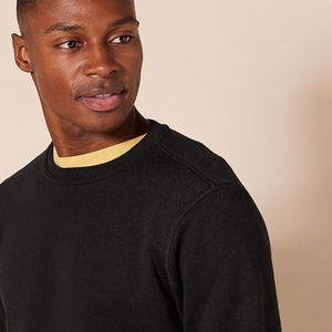 Comfortable for <b>Men's</b> Loose Fit Solid Colour Round Neck <b>Sweatshirt</b> With Long Sleeves Custom Factory Print Fabric Pullovers - Product Image 4